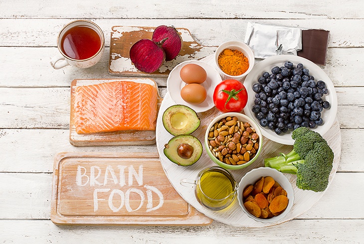 Foods for brain. Healthy eating Concept.